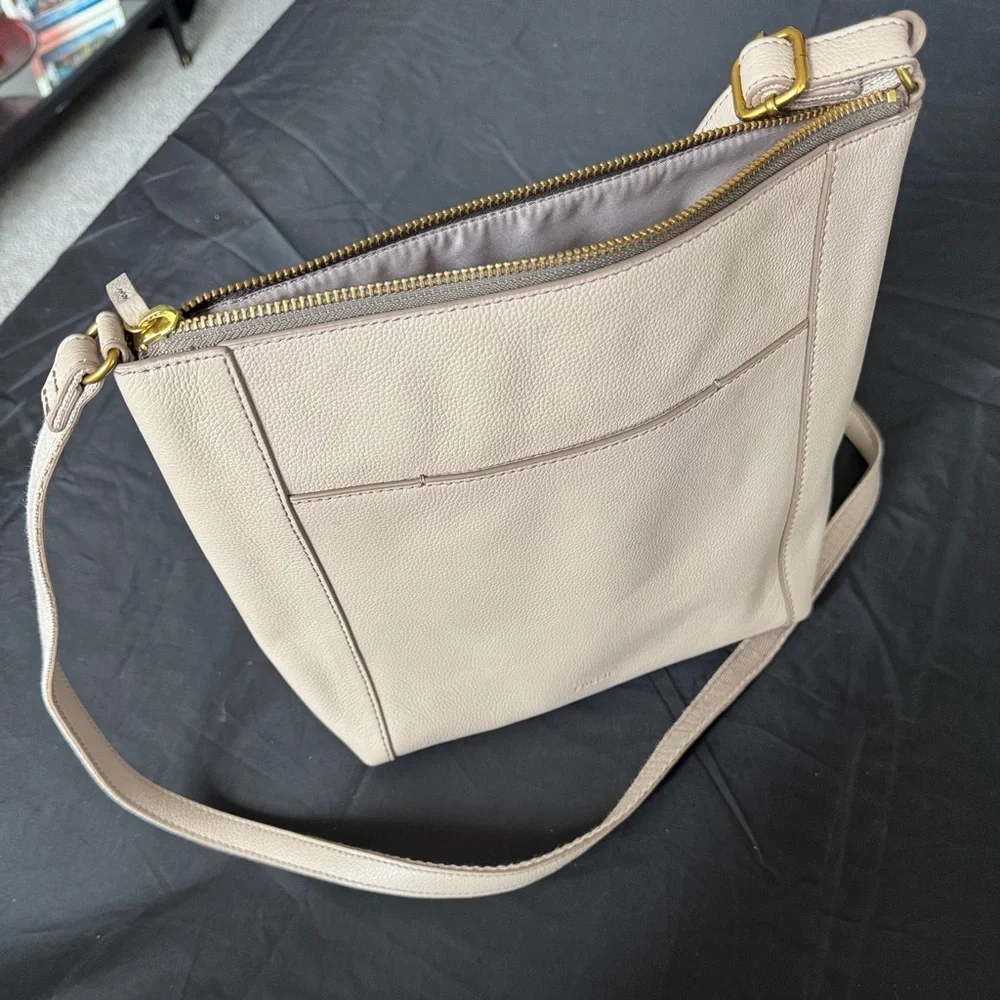 CK Signature Monogram Cream Crossbody Bag - Picture 4 of 5